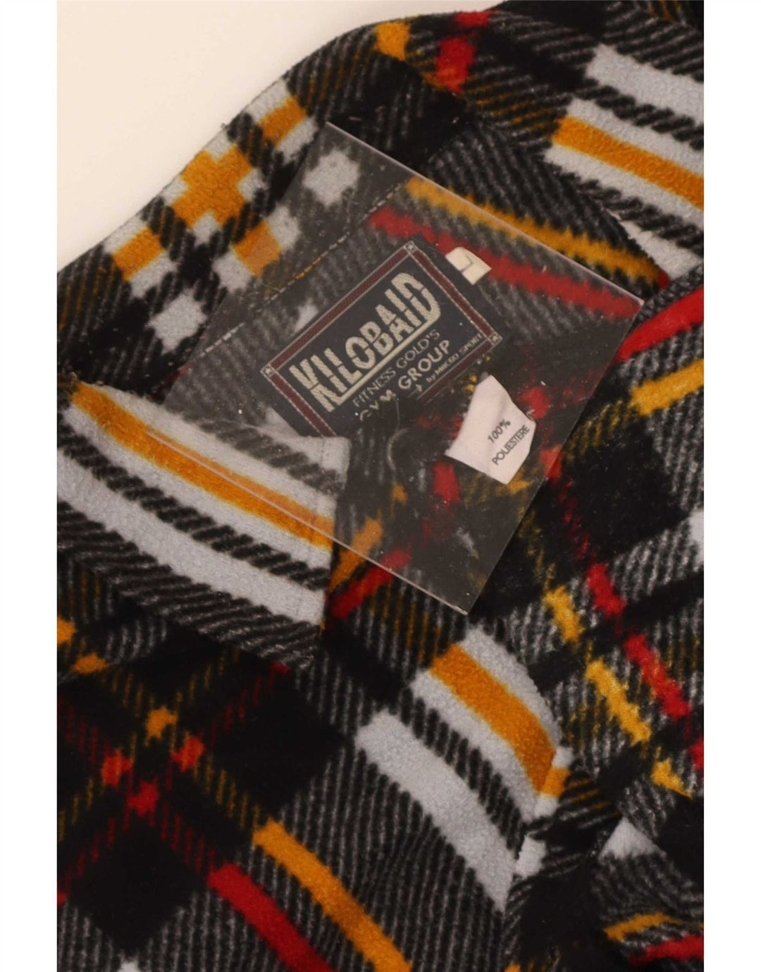 Vintage muška košulja od flisa, veliki raznobojni karirani poliester