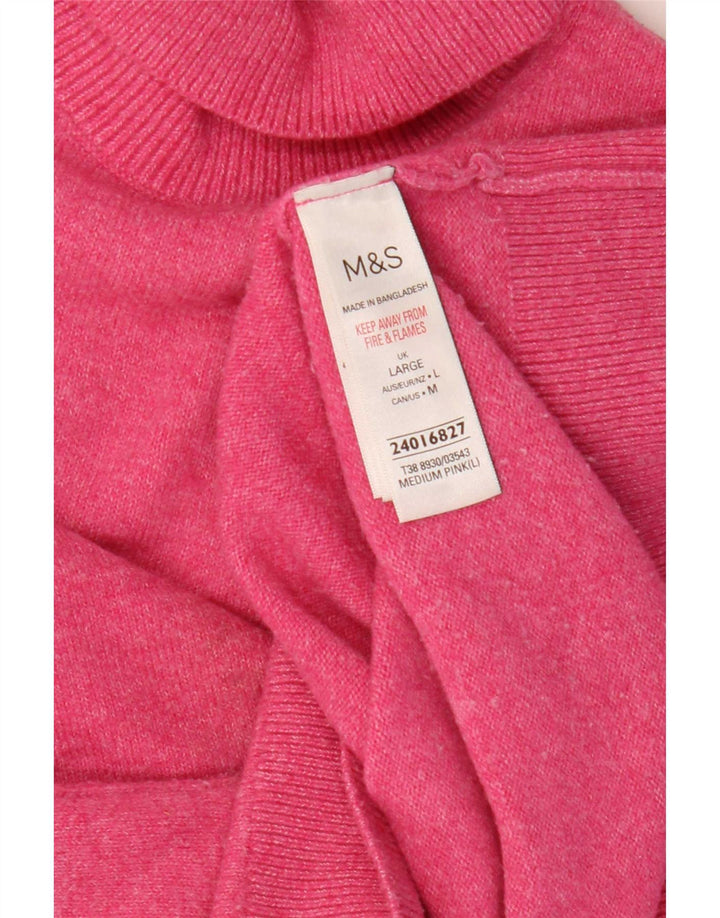 Marks & Spencer ženski pulover s velikim ovratnikom UK 16 Veliki ružičasti