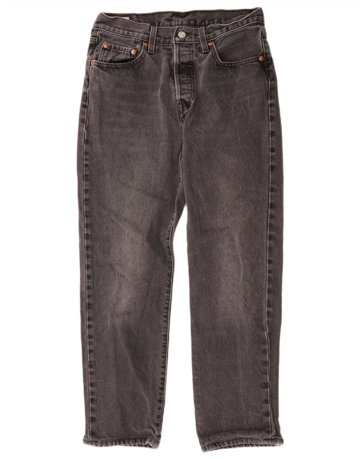 Levi's ženske 501 ravne traperice W28 L26 sivi pamuk