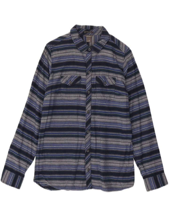 EDDIE BAUER Ženska flanelska košulja UK 14 Srednje tamnoplave pruge