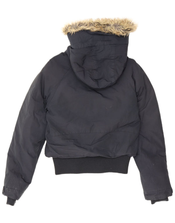 Woolrich ženska podstavljena jakna s kapuljačom UK 12 srednje tamnoplavi pamuk