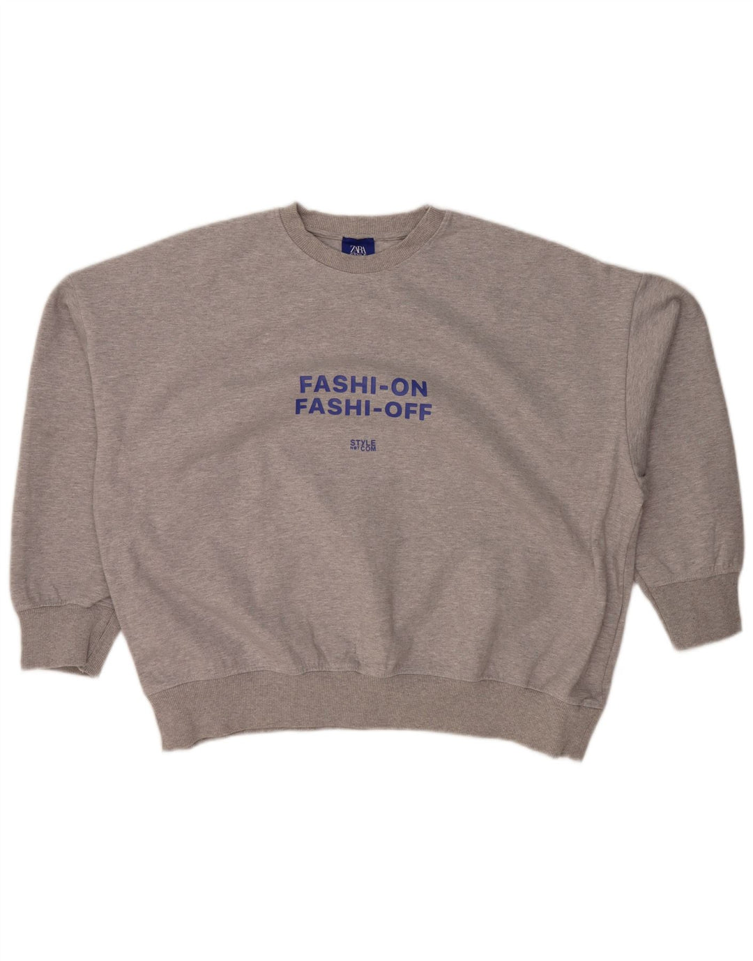 ZARA ženski džemperi s prekomjernim grafičkim motivima UK 14 srednje sivo s pjegama