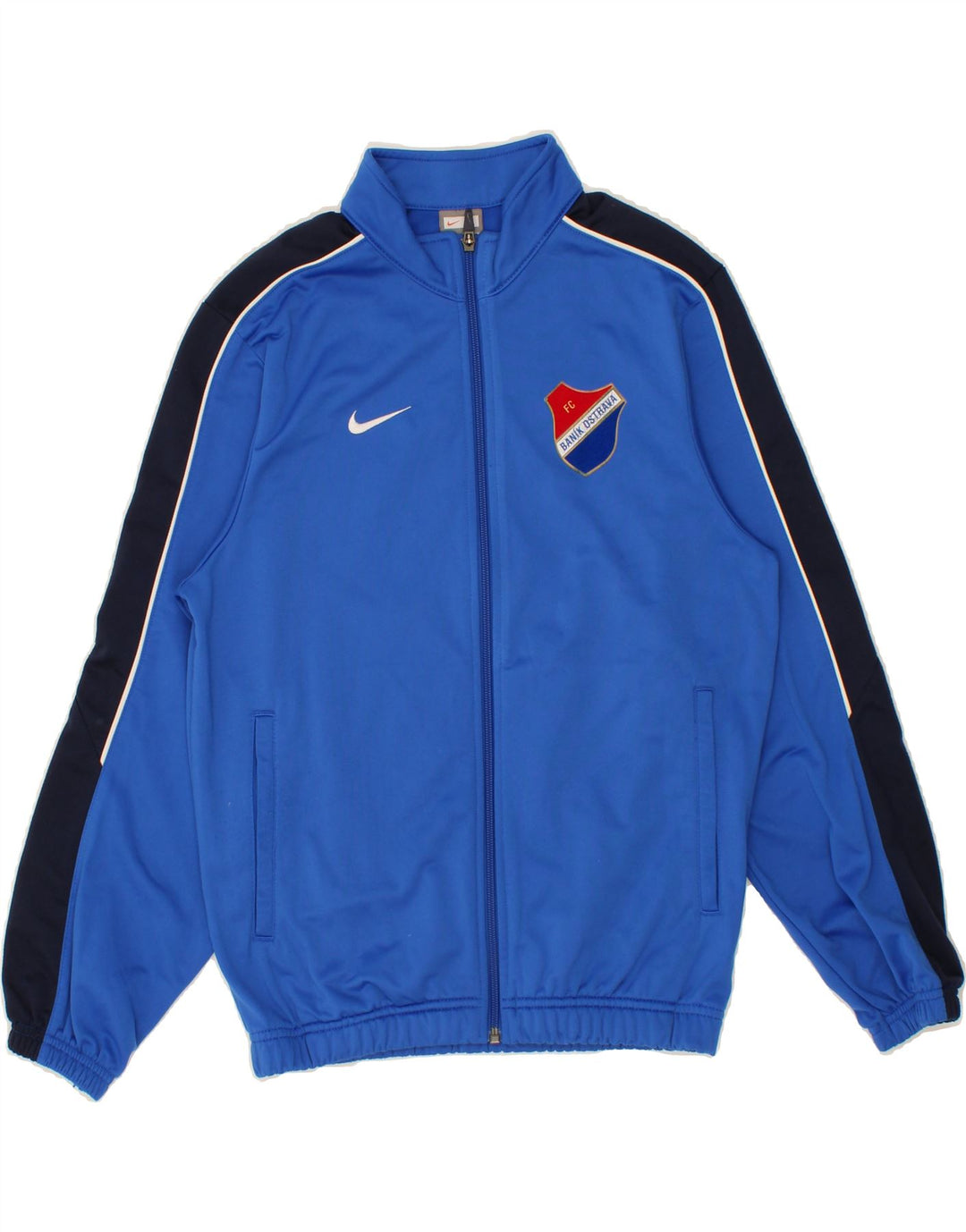 NIKE Boys Tracksuit Top Jacket 12-13 Years Large Blue Colourblock Vintage Nike and Second-Hand Nike from Messina Hembry 