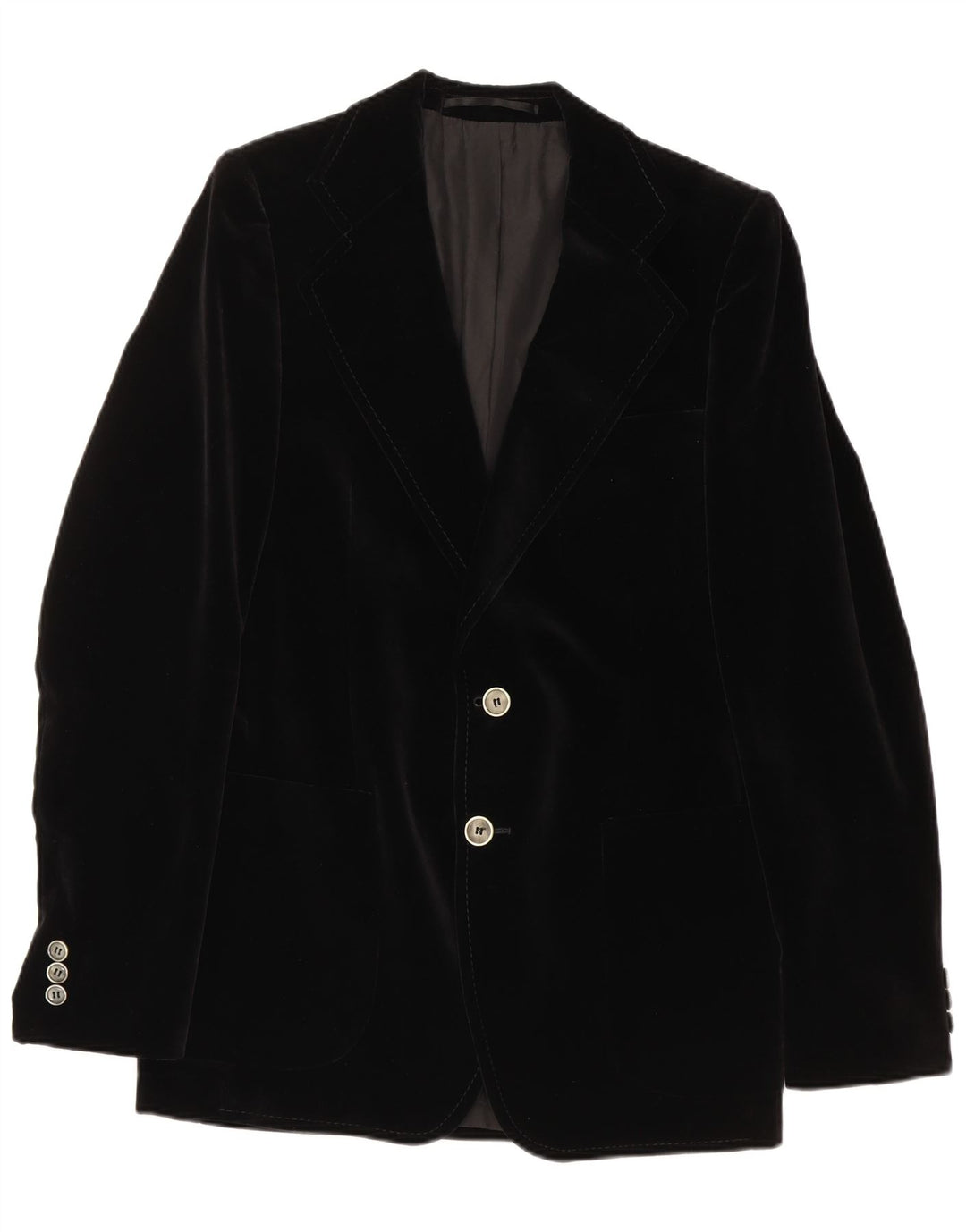 Vintage muška baršunasta jakna sa 2 gumba UK 36 Mala crna