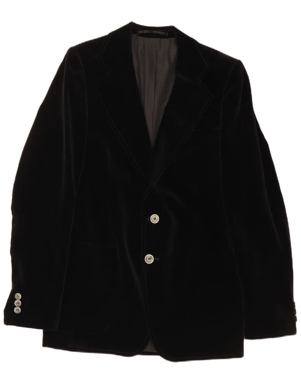 Vintage muška baršunasta jakna sa 2 gumba UK 36 Mala crna