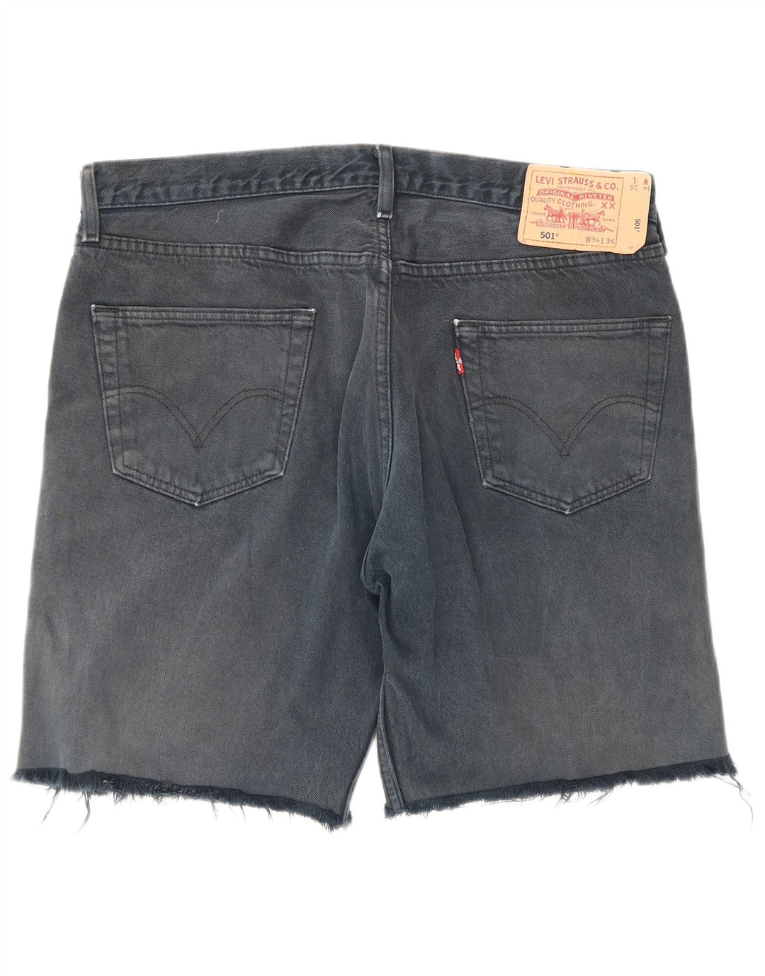 LEVI'S muške 501 traper kratke hlače W34 velike tamnoplave boje pamuka
