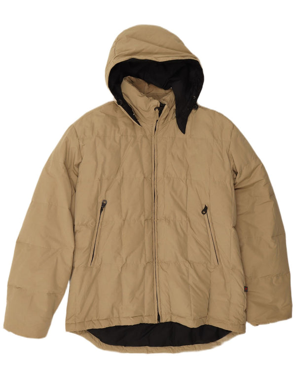 Diadora Mens Hooded Padded Jacket UK 42 XL Beige Polyester