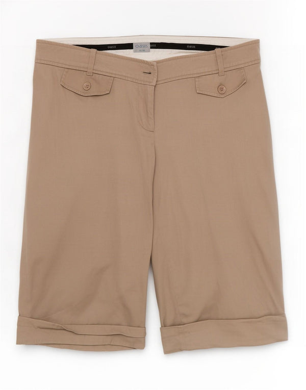 Oasis ženske ležerne kratke hlače UK 14 Large W34 bež pamuk