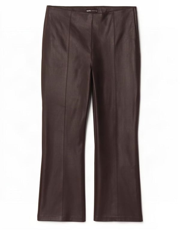 Zara ženske hlače od umjetne kože Bootcut XL W32 L27 crni poliuretan