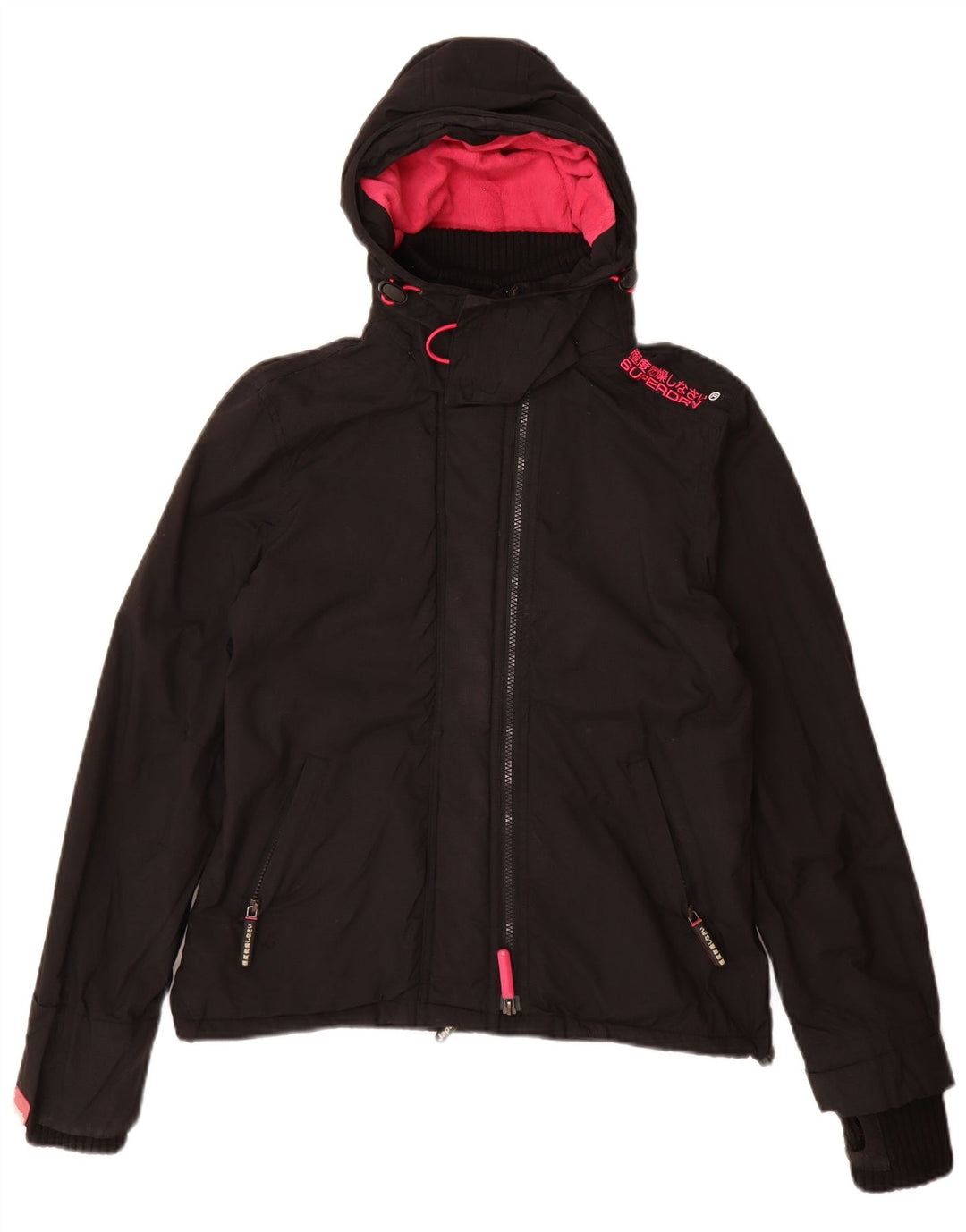 Superdry ženska jakna s vjetrovkom UK 14 Srednji crni najlon