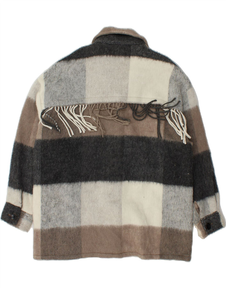 ZARA Womens Overcoat UK 10 Small Multicoloured Check Polyester Vintage Zara and Second-Hand Zara from Messina Hembry 