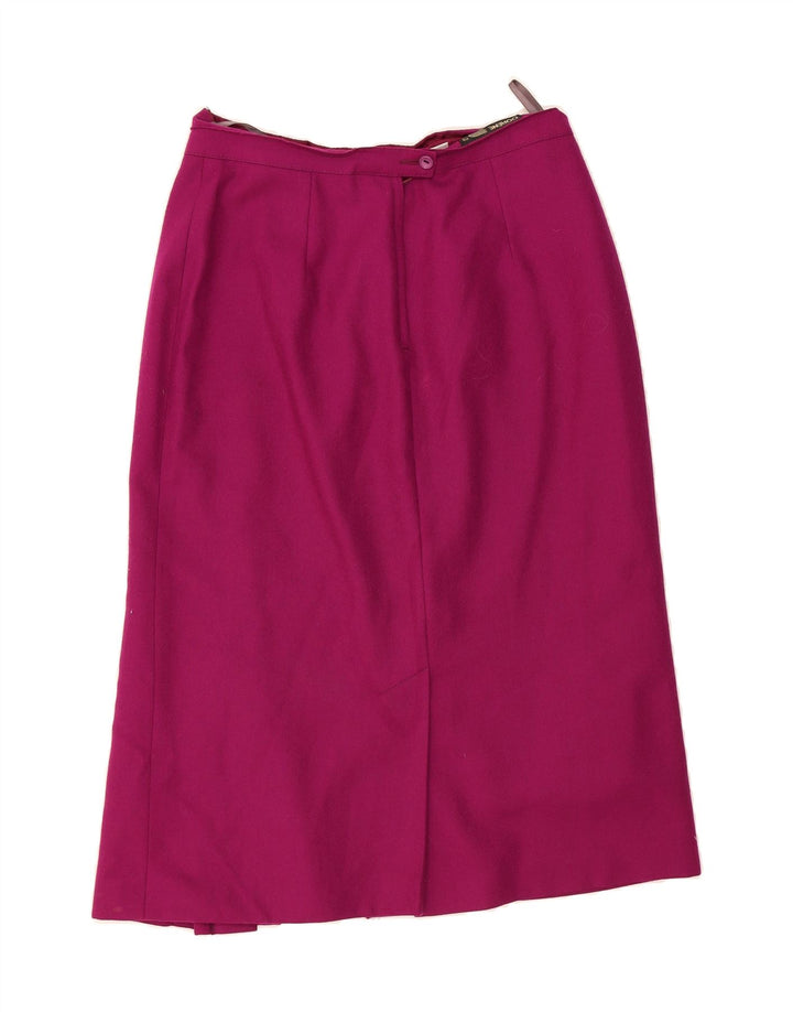 DORENE Womens Midi Skirt UK 14 Large W32  Pink Wool Vintage Dorene and Second-Hand Dorene from Messina Hembry 