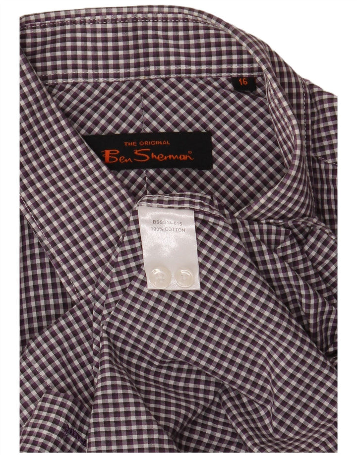 Ben Sherman muška košulja veličine 16 veliki ljubičasti pamuk od ginghama