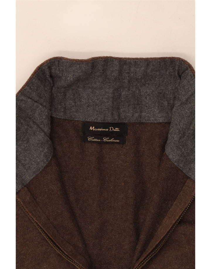 Massimo Dutti muški džemper s izrezom i malim, smeđim pamukom