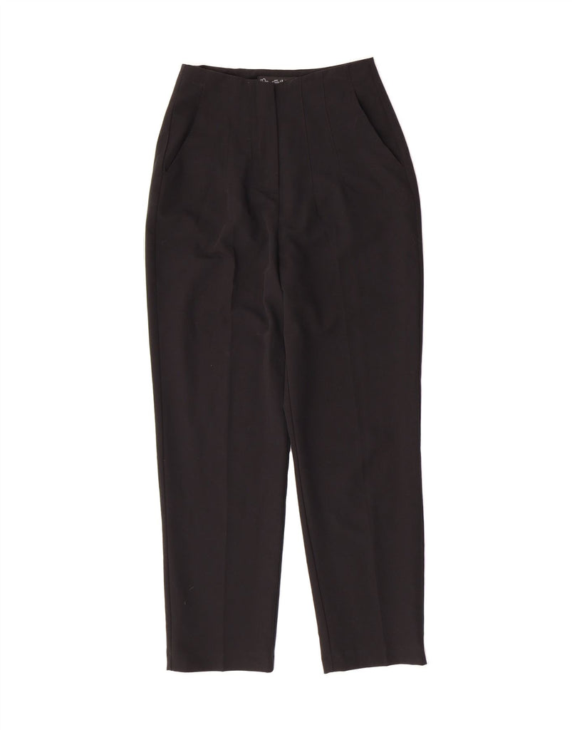 MISS SELFRIDGE Womens High Waist Chino Trousers UK 8 Small W24 L25 Black Vintage Miss Selfridge and Second-Hand Miss Selfridge from Messina Hembry 