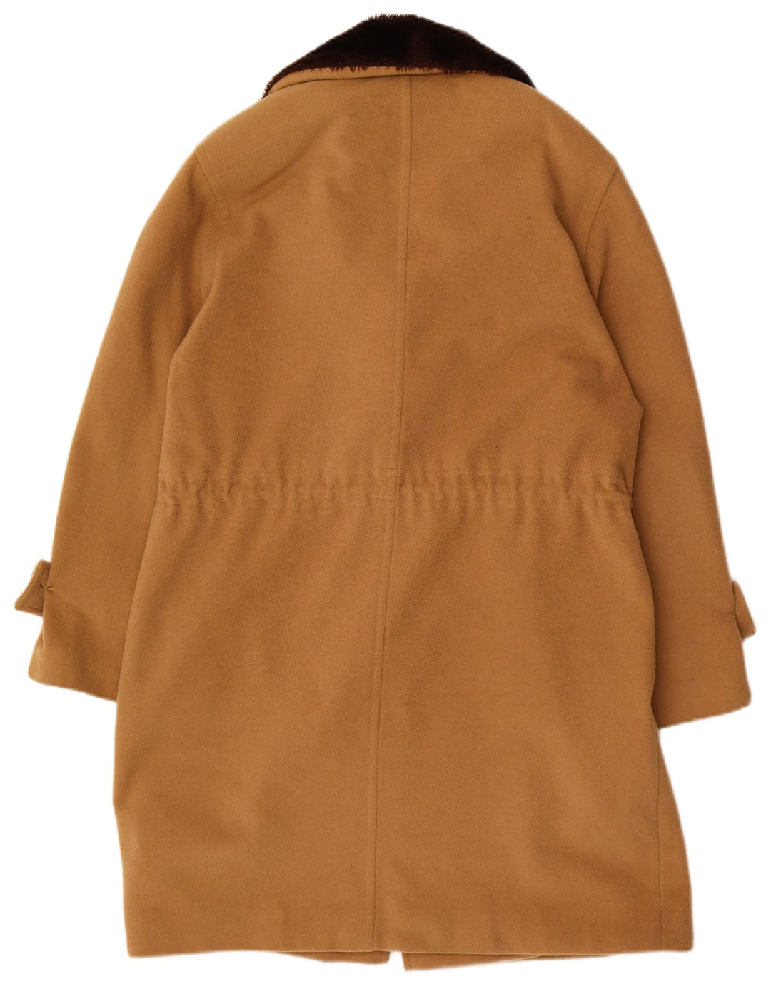 VINTAGE ženski Duffle Coat UK 14 srednje bež vuna