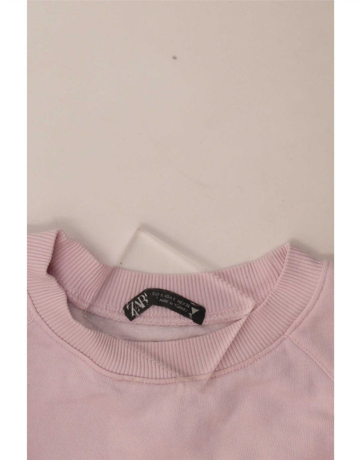 Zara ženski kratki džemper prekomjerne majice UK 10 Small Pink