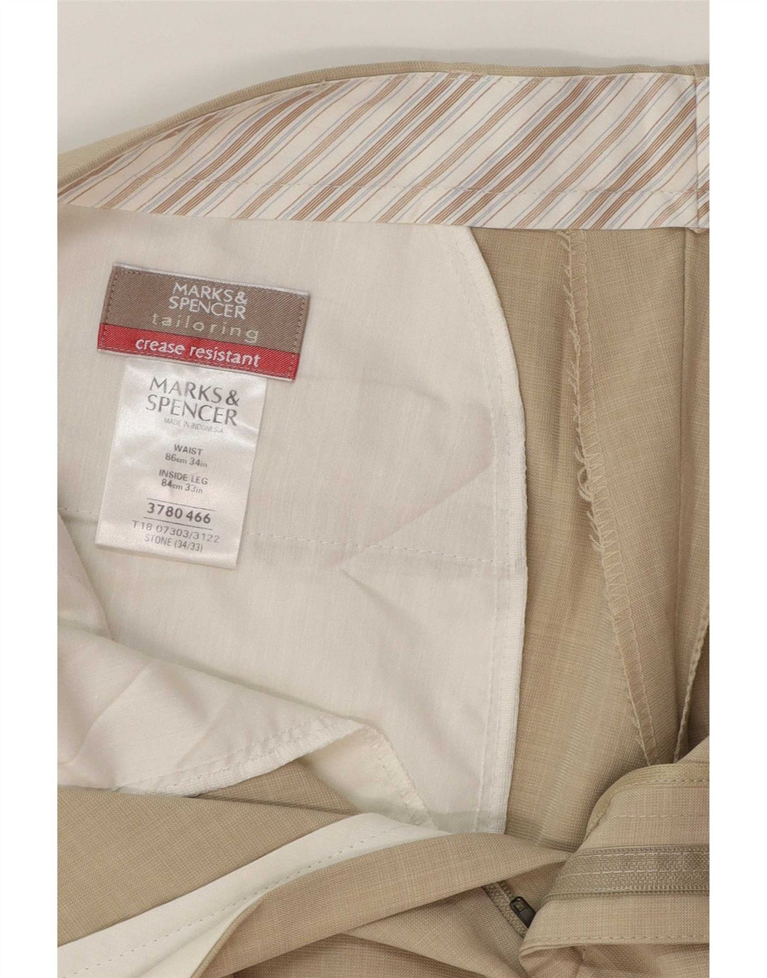 Marks & Spencer muške hlače ravnog odijela W34 L28 bež poliester