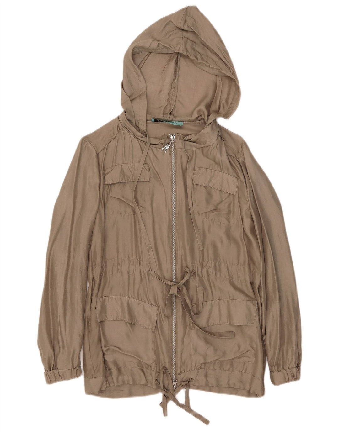 Guess By Marciano Ženska pomoćna jakna s kapuljačom IT 40 Mala bež svila