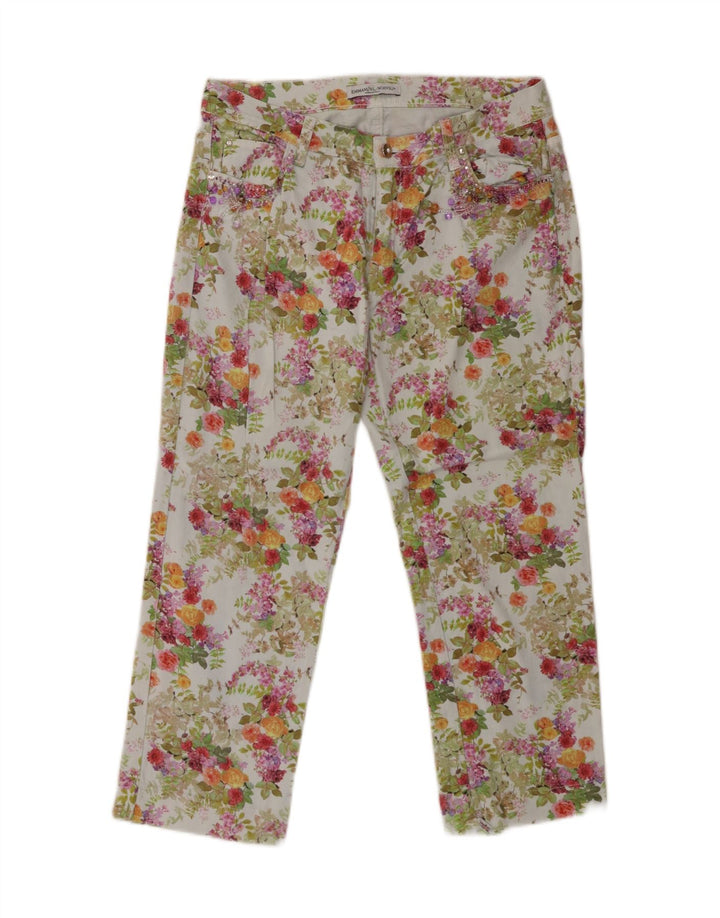 EMMANUEL SCHVILI Womens Cropped Jeans W32 L24 Multicoloured Floral