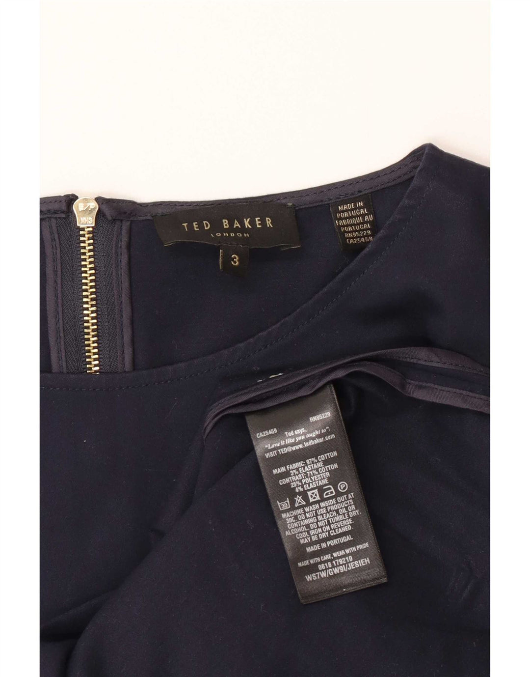 Ted Baker Ženska bluza 3/4 rukava Top Veličina 3 srednje mornarsko plave pruge