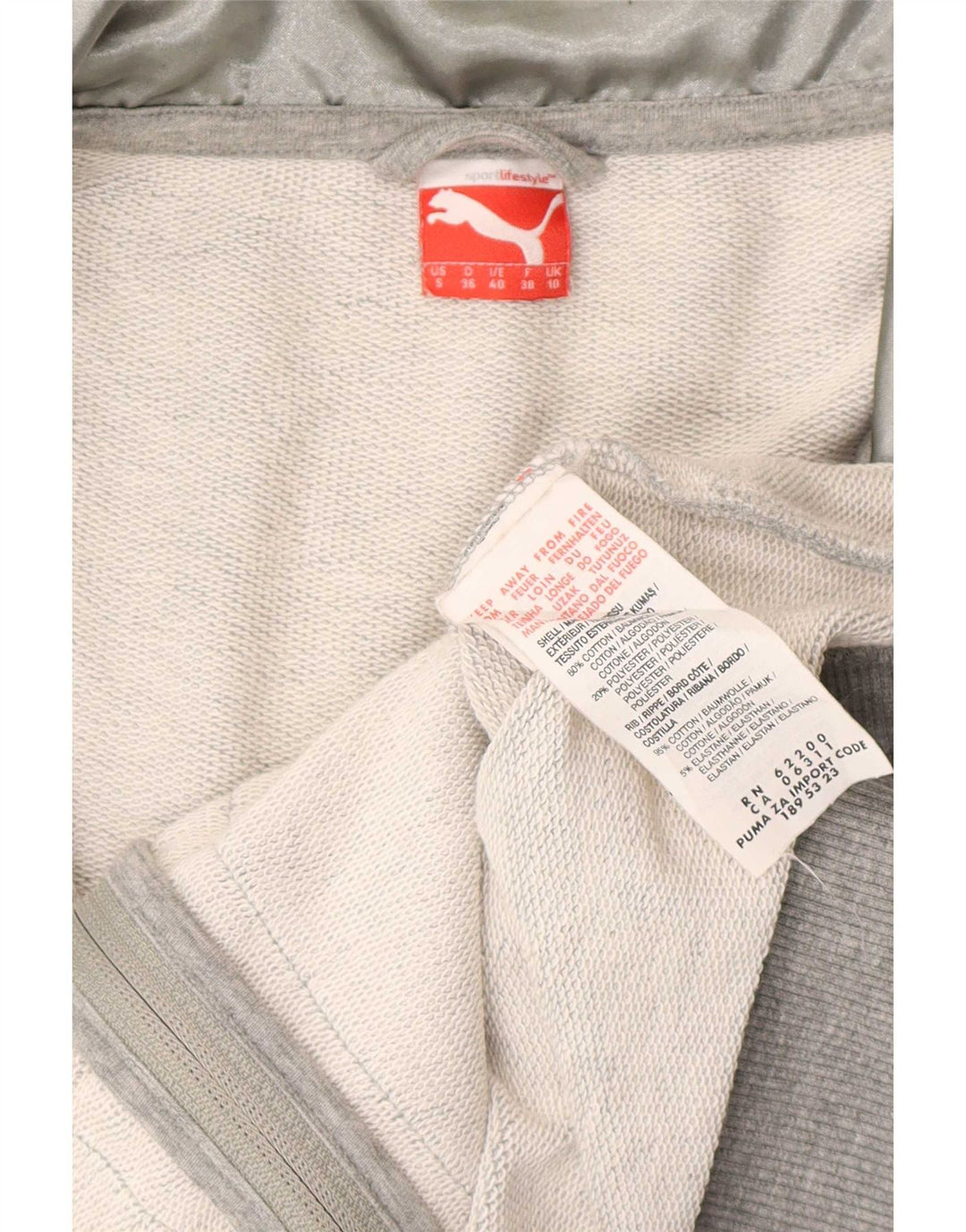 Puma ženska gornja jakna trenirke UK 10 Small Grey Flected Cotton