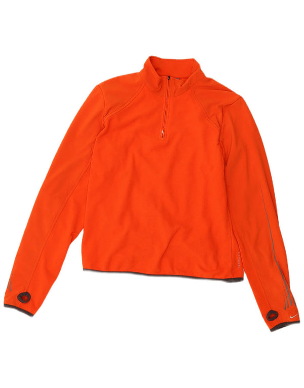 Nike ženski flis džemper Therma-Fit s patentnim zatvaračem UK 16/18 XL narančasti poliester