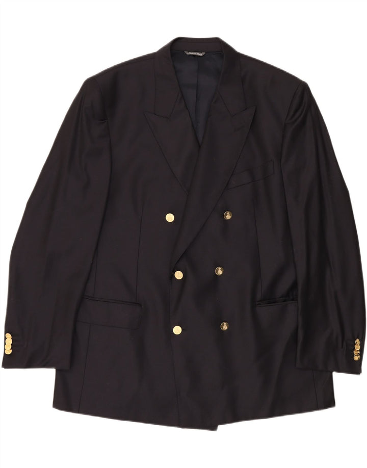 VINTAGE muška jakna s dvostrukim kopčanjem UK 40 velika tamnoplava