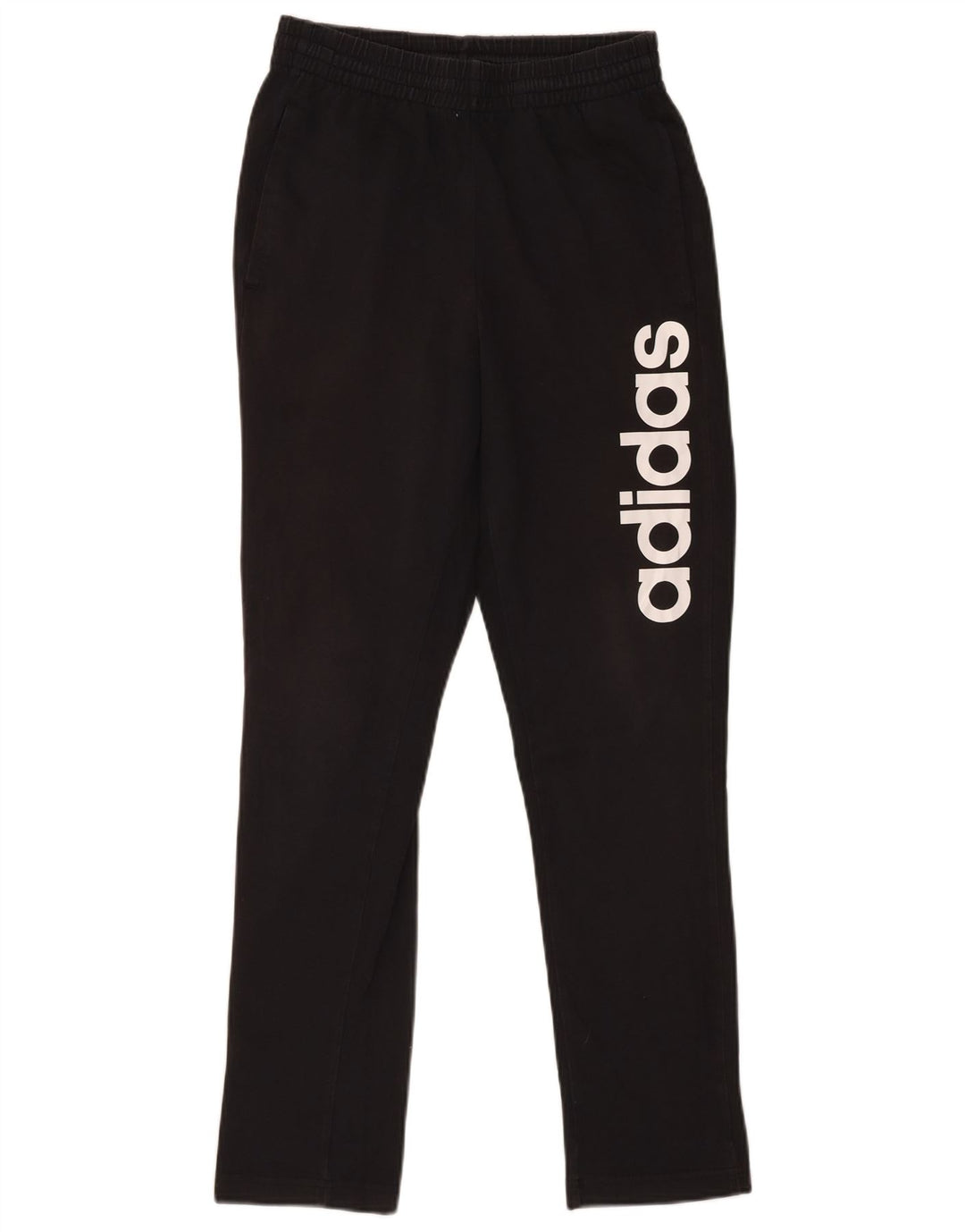 ADIDAS Mens Graphic Tracksuit Trousers Small  Black Cotton
