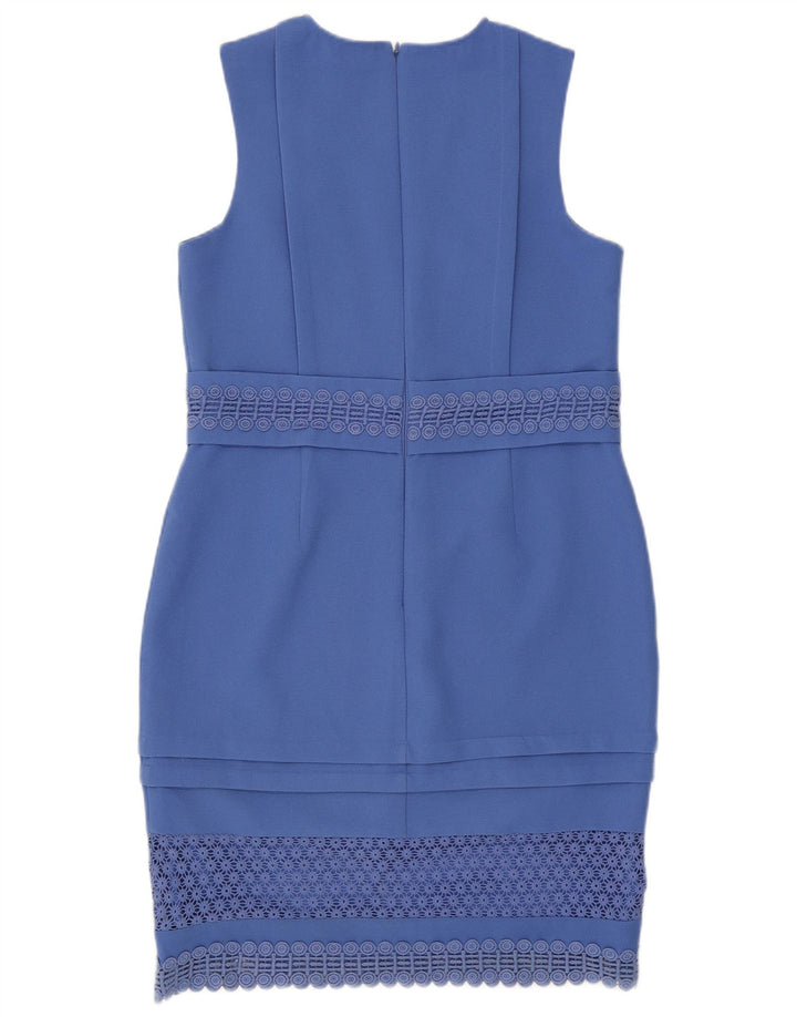 WAREHOUSE Womens Sleeveless Bodycon Dress UK 16 Large Blue Polyester
