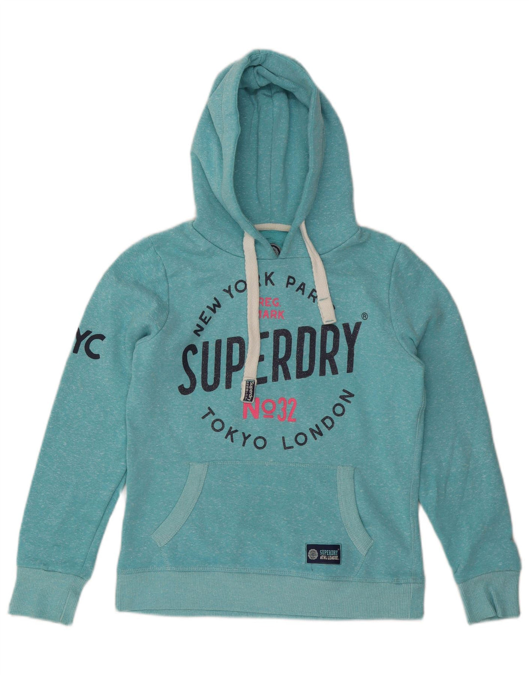 SUPERDRY Ženska majica s kapuljačom London Graphic UK 10 Small Blue Flected