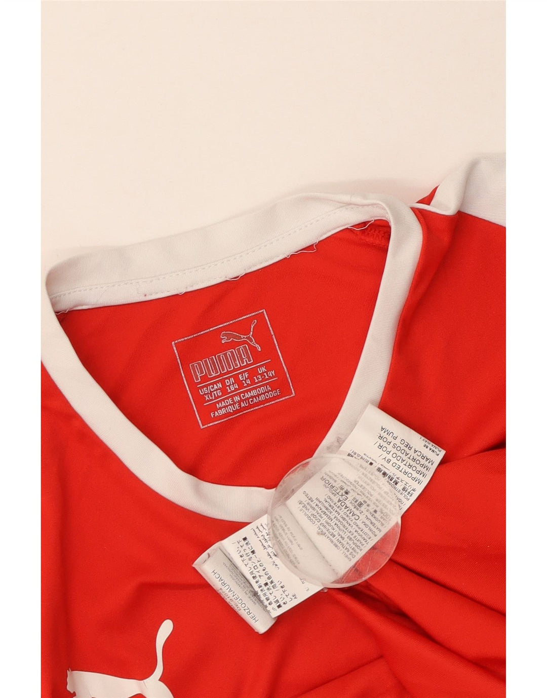 Puma majica kratkih rukava za dječake 13-14 godina, crvena poliesterska boja