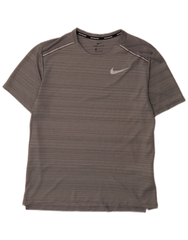 Nike Dri Fit T-Shirt Top srednje sivi prugasti poliester
