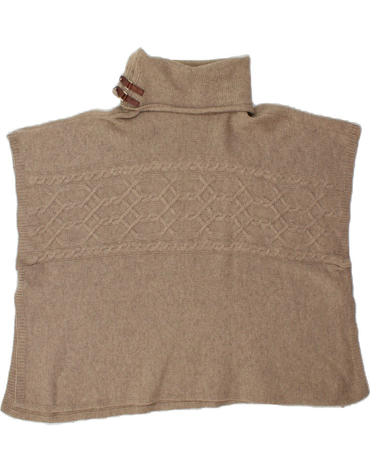MASSIMO DUTTI Womens Oversized Roll Neck Poncho Jumper UK 10 Small Brown Vintage Massimo Dutti and Second-Hand Massimo Dutti from Messina Hembry 