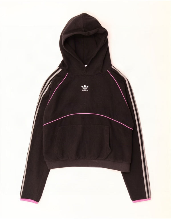 Adidas ženski džemper od flisa s kapuljačom UK 14 srednji crni poliester