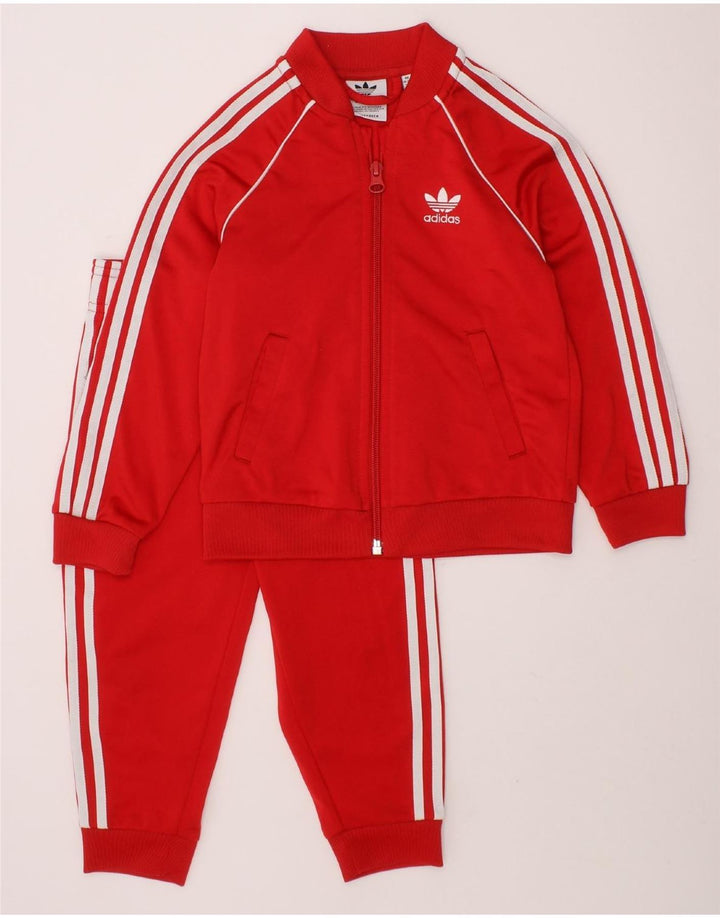 ADIDAS Baby Boys Full Tracksuit 18-24 Months  Red Polyester Vintage Adidas and Second-Hand Adidas from Messina Hembry 