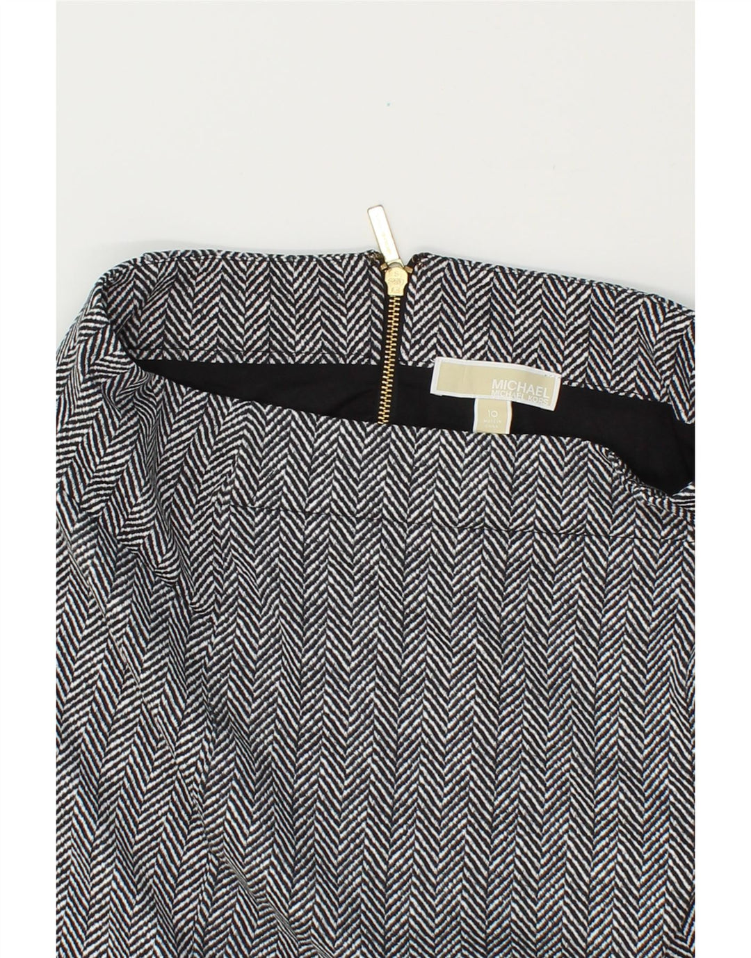 MICHAEL KORS Womens Straight Skirt UK 10 Small W32  Grey Chevron Polyester Vintage Michael Kors and Second-Hand Michael Kors from Messina Hembry 