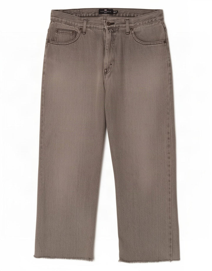 Marks & Spencer Mens Blue Harbor Capri Jeans W34 L23 Sivi pamuk