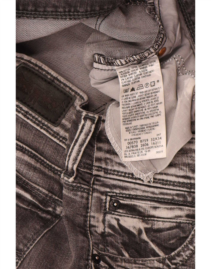 Levi's ženske 570 ravne traperice W32 L34 sivi pamuk