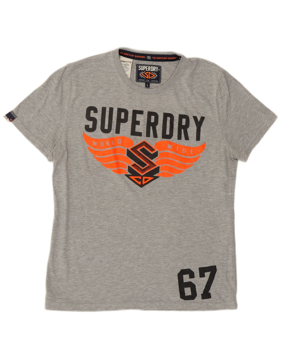 Superdry muška majica kratkih rukava s grafičkim motivima, veliki sivi pamuk