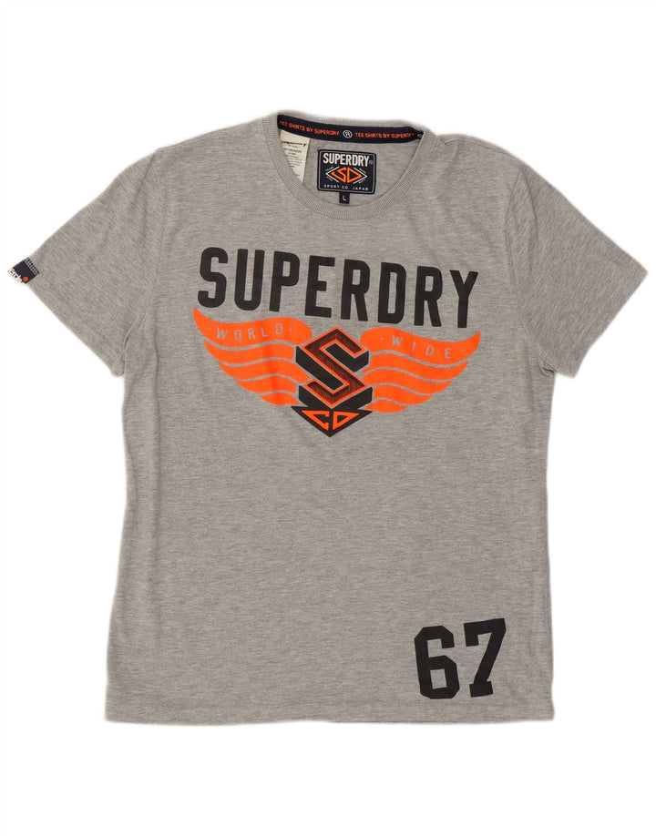 Superdry muška majica kratkih rukava s grafičkim motivima, veliki sivi pamuk