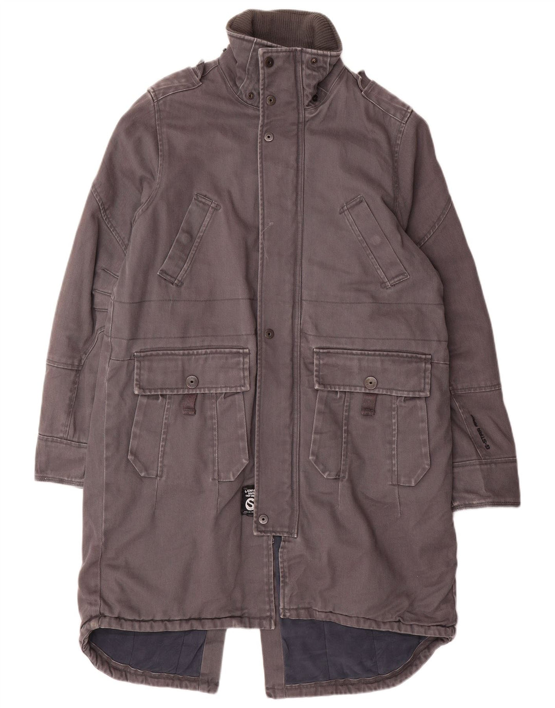 G-STAR muška jakna parka 3301 Graphic UK 38 srednje sivi pamuk
