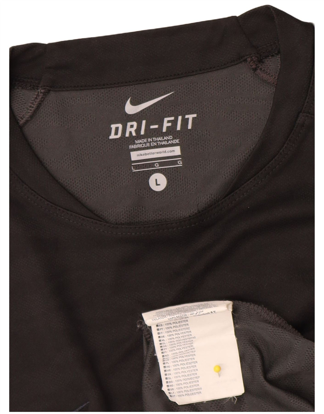 Nike Dri Fit majica kratkih rukava, veliki crni poliester