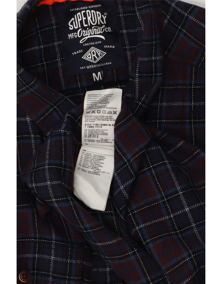 Superdry muška flanelska košulja standardnog kroja Srednje mornarsko plava karirana pamuk