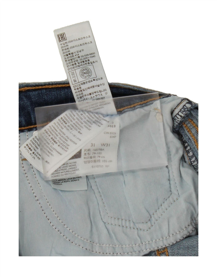 LEVI'S Womens Distressed Denim Shorts W31 Medium Blue Cotton Vintage Levi's and Second-Hand Levi's from Messina Hembry 