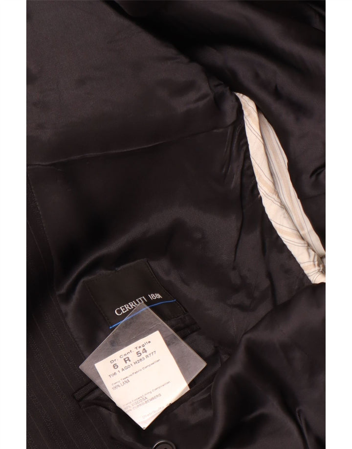 CERRUTI 1881 Muška jakna s 3 gumba IT 54 2XL crna vunena prugasta jakna