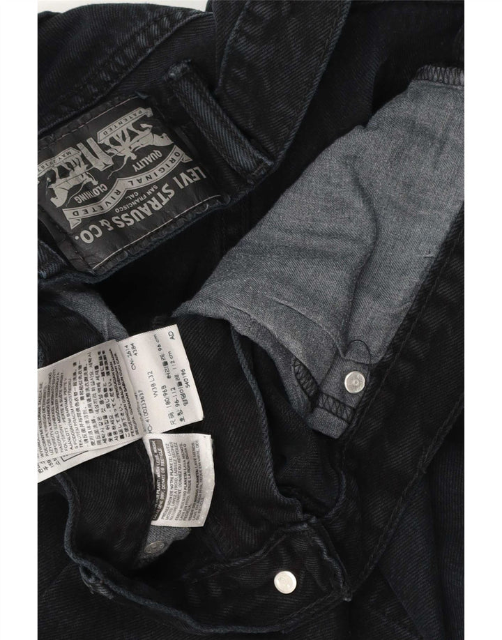 Levi's muške isprekidane ravne traperice W38 L32 crni pamuk
