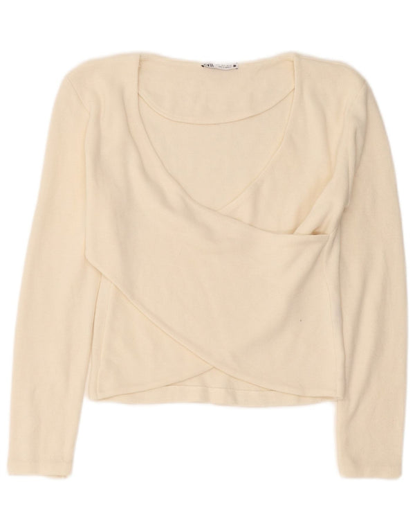 Zara ženska majica kratkih rukava UK 10 Small off white viskoza