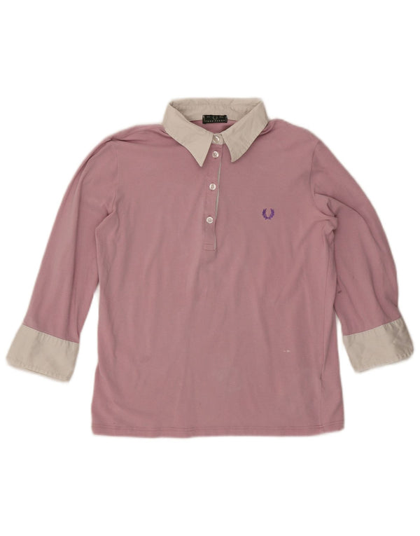Fred Perry ženska polo majica s 3/4 rukavima UK 18 XL pamuk u ružičastoj boji