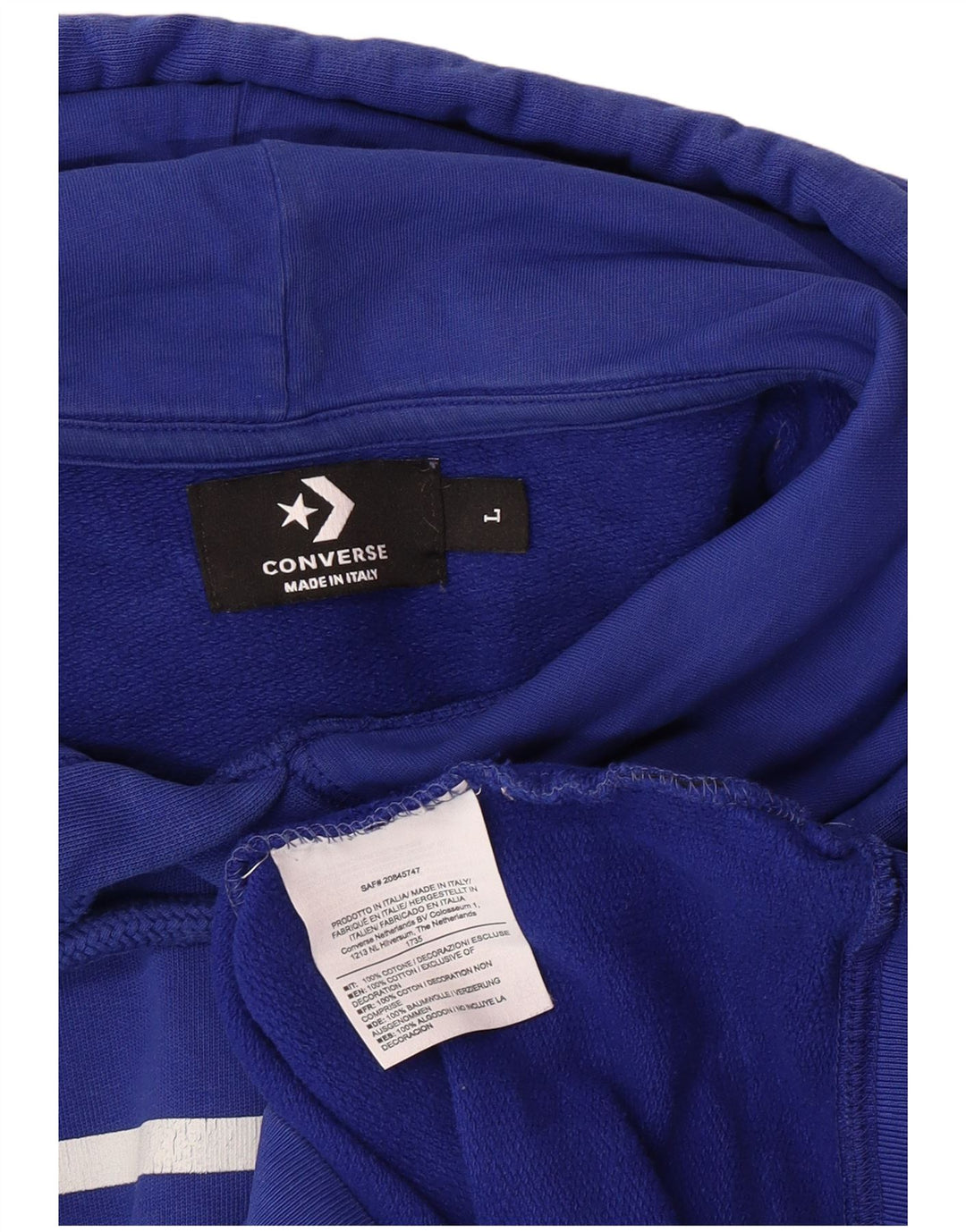 CONVERSE muška majica s kapuljačom s kapuljačom, veliki plavi pamuk